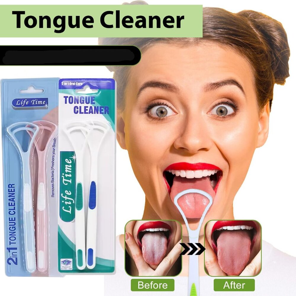 Life Time Tongue Cleaner scraper plastic adult and kids 4pcs Life Time